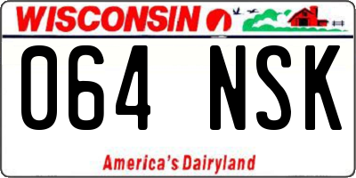 WI license plate 064NSK