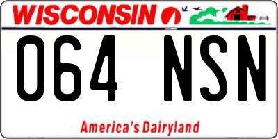 WI license plate 064NSN