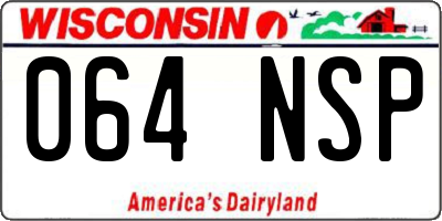 WI license plate 064NSP