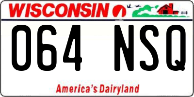 WI license plate 064NSQ
