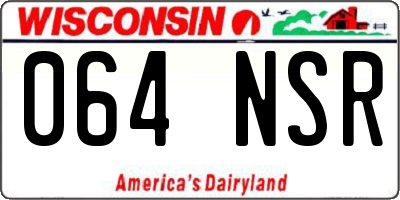 WI license plate 064NSR
