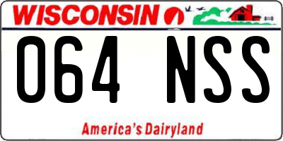WI license plate 064NSS
