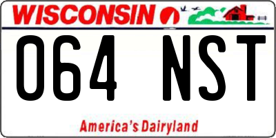 WI license plate 064NST