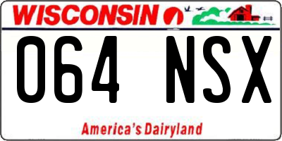 WI license plate 064NSX