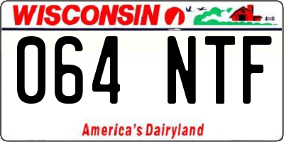 WI license plate 064NTF