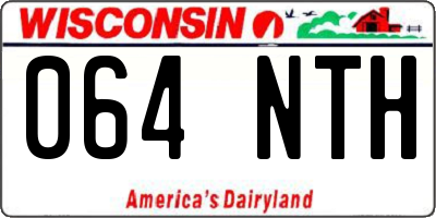 WI license plate 064NTH