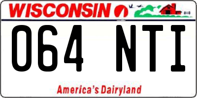 WI license plate 064NTI