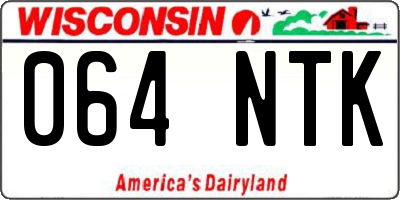 WI license plate 064NTK