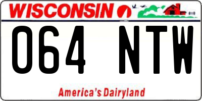 WI license plate 064NTW
