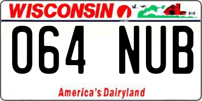WI license plate 064NUB
