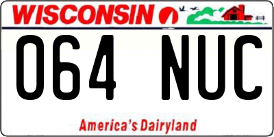 WI license plate 064NUC