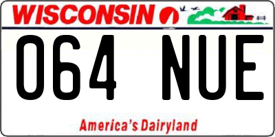 WI license plate 064NUE