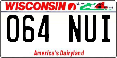 WI license plate 064NUI