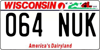 WI license plate 064NUK