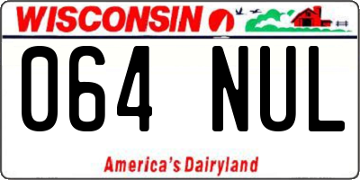 WI license plate 064NUL