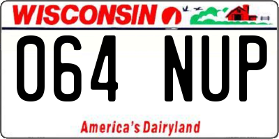 WI license plate 064NUP