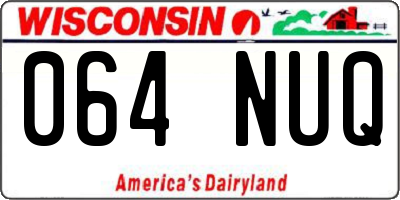 WI license plate 064NUQ