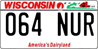 WI license plate 064NUR