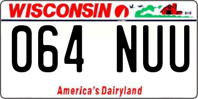 WI license plate 064NUU