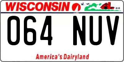 WI license plate 064NUV