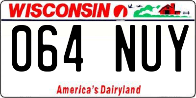 WI license plate 064NUY
