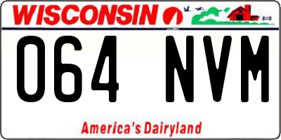 WI license plate 064NVM