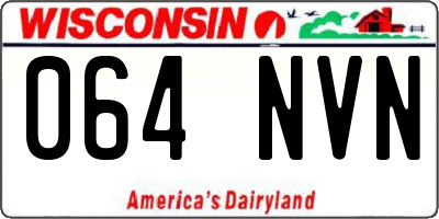 WI license plate 064NVN