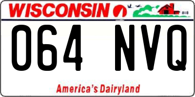 WI license plate 064NVQ