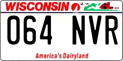 WI license plate 064NVR