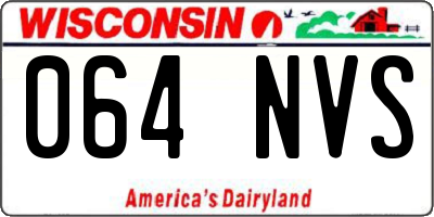 WI license plate 064NVS
