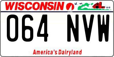 WI license plate 064NVW
