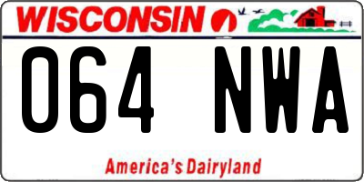 WI license plate 064NWA