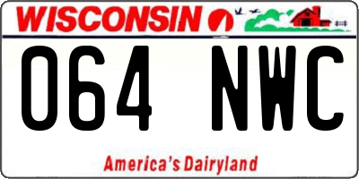 WI license plate 064NWC