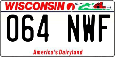 WI license plate 064NWF