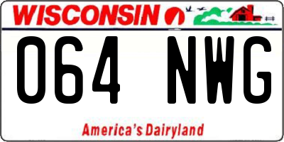 WI license plate 064NWG