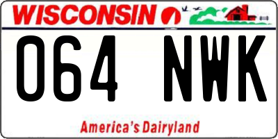 WI license plate 064NWK