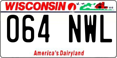 WI license plate 064NWL