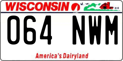 WI license plate 064NWM