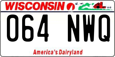 WI license plate 064NWQ