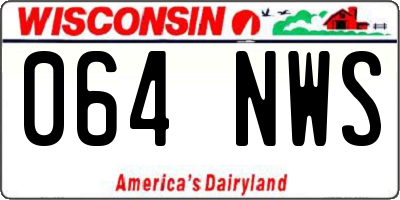 WI license plate 064NWS