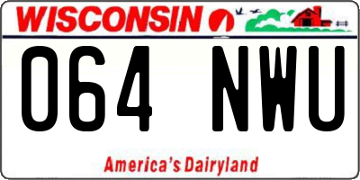WI license plate 064NWU