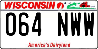 WI license plate 064NWW