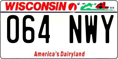 WI license plate 064NWY