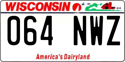 WI license plate 064NWZ