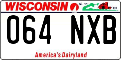 WI license plate 064NXB