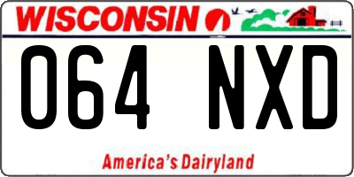 WI license plate 064NXD