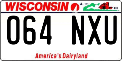 WI license plate 064NXU