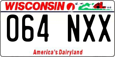 WI license plate 064NXX