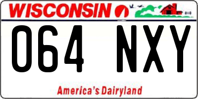 WI license plate 064NXY