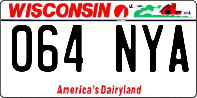 WI license plate 064NYA
